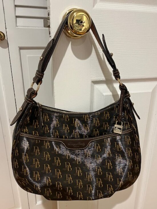 Dooney & Bourke Handbags - Dooney & Bourke 1975 Collection - Patent Leather Monogram Purse + Wallet Set